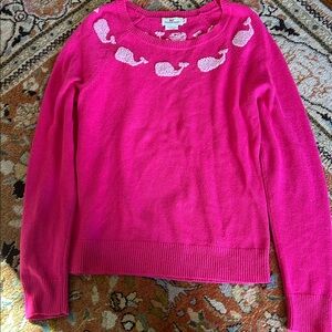 Vineyard Vines Bright Pink Whale Sweater
